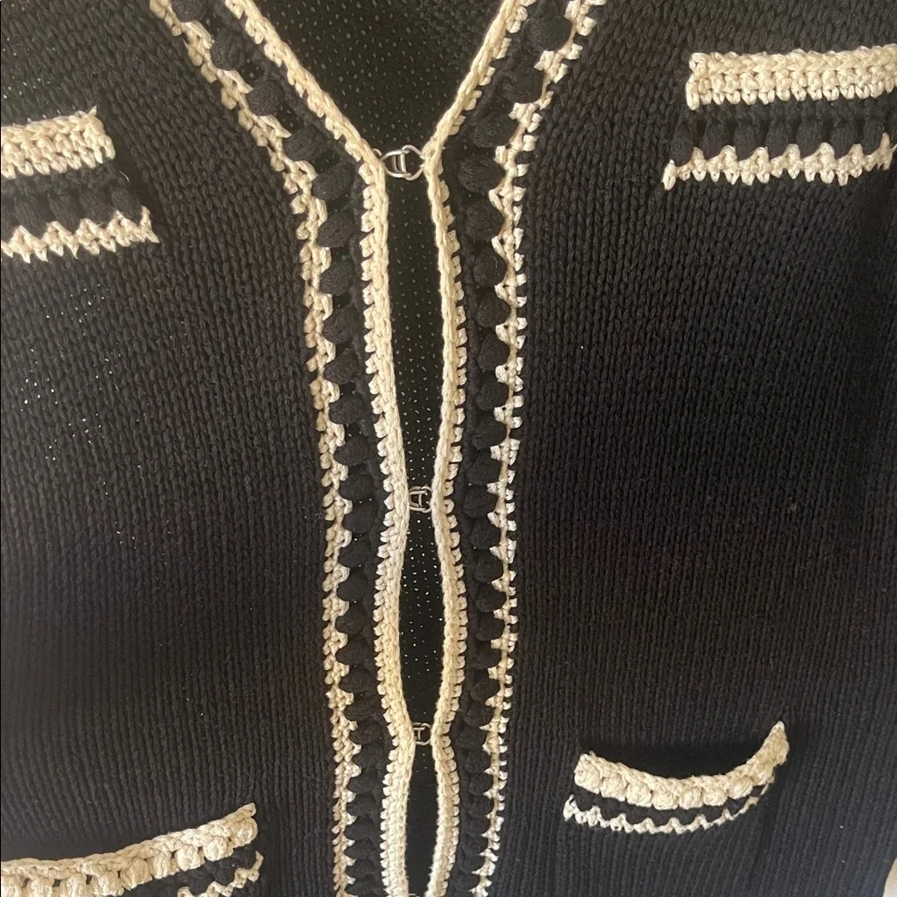 Trina Turk Black and Cream Cardigan - Picture 5 of 5